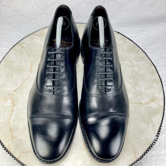 Allen Edmonds Hopkinson Mens Size 9.5 Black Leather Cap Toe Oxford Dress Shoes - Picture 4 of 11